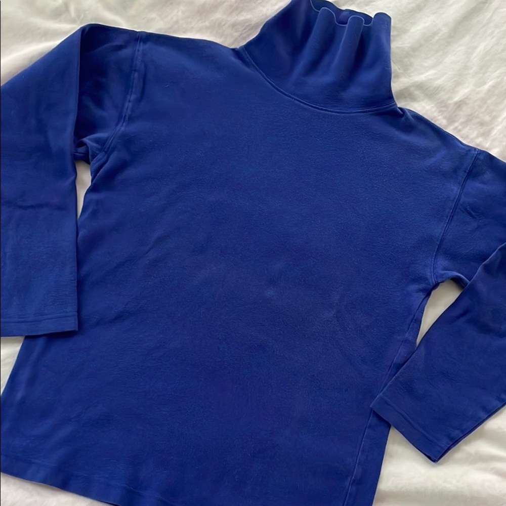JL Plum cotton indigo blue Turtleneck size S